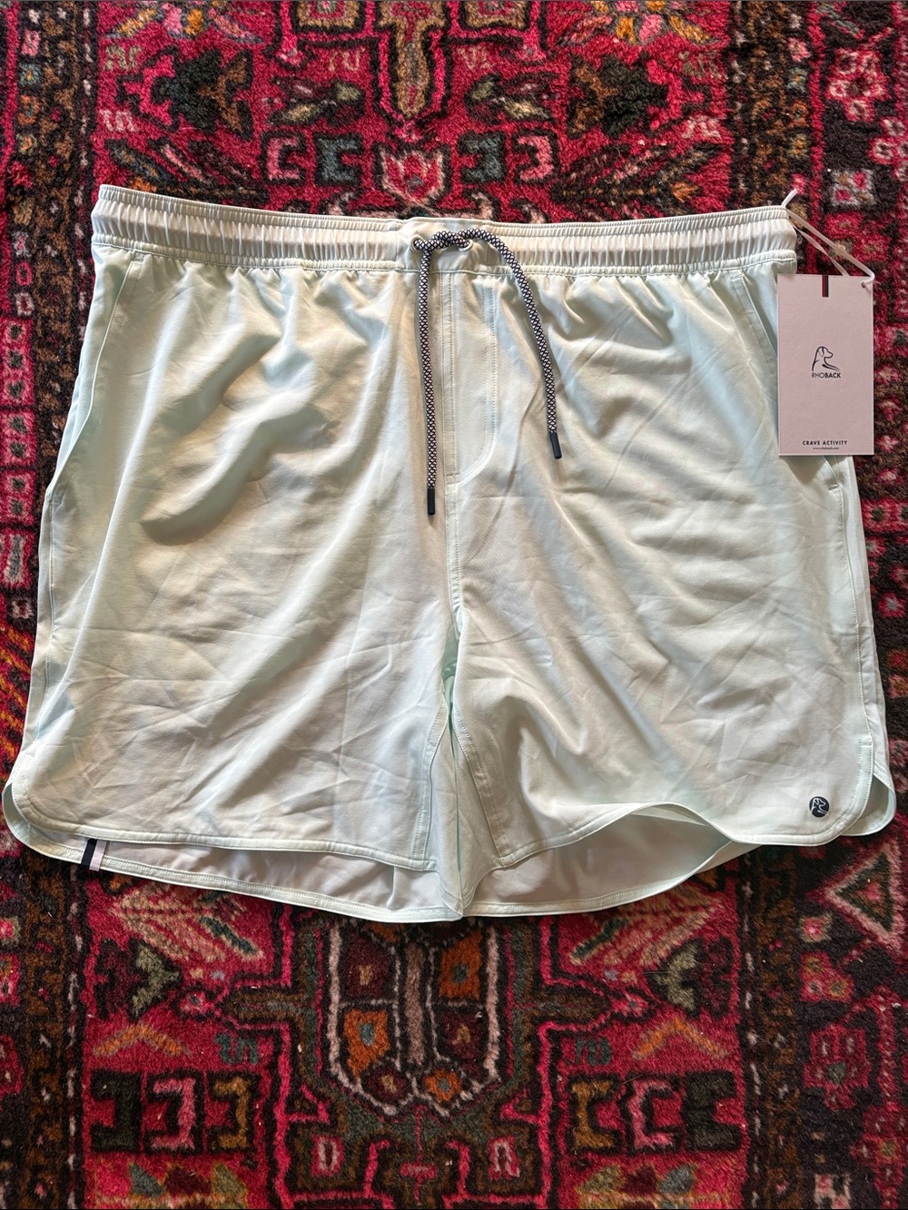 NWT Rhoback Light Mint grit gym shorts Athletic Shorts XXL